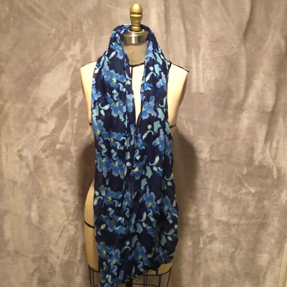 Sheer floral fashion scarf